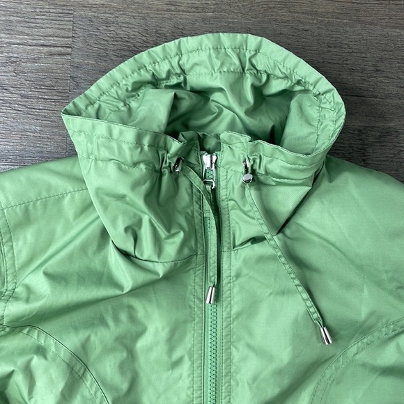 Gallery Petites Zip Up Lime Green Windbreaker Light Weight Jacket, size PS - Picture 5 of 12